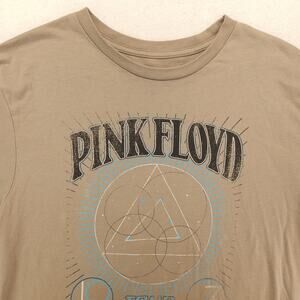Pink Floyd Band Graphic Crew Neck T Shirt Adult Mens Size Large L Tan